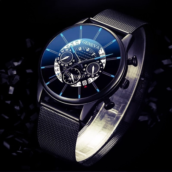 ๐ Geneva Stainless Steel Calendar Quartz Watch - Picture 5 of 8